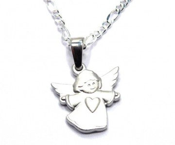 Vakkert sølv englesmykke for små barn (A)