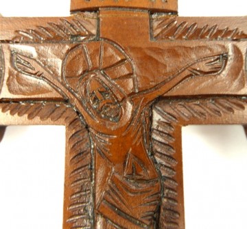 Ortodoks mesterlig håndutskåret krusifiks trekors til vegg , 28cm
