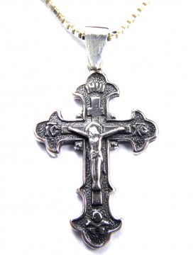 Vakkert lite ortodoks sølv kors (B)