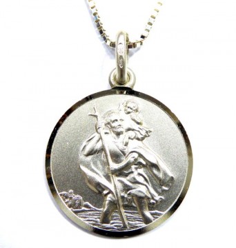 Stor St Christopher medaljong i sølv