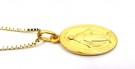 Vakker tradisjonell Mirakelmedaljong i 14karat gullforgylt sølv (2,1cm) thumbnail