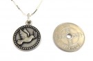 Vakker fredsdue medaljong i Sterling sølv thumbnail