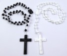 10stk rimelige og solide rosenkranser med hvite plastperler. thumbnail