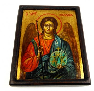 Håndmalt ikon med Saint Mikael,B